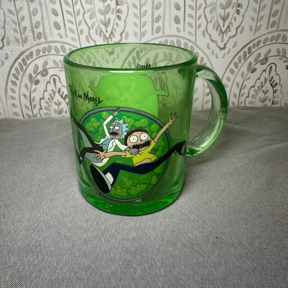 Rick and Morty Glass‎ Mug Green Rick Sanchez Morty Smith Cartoon Drinkware
